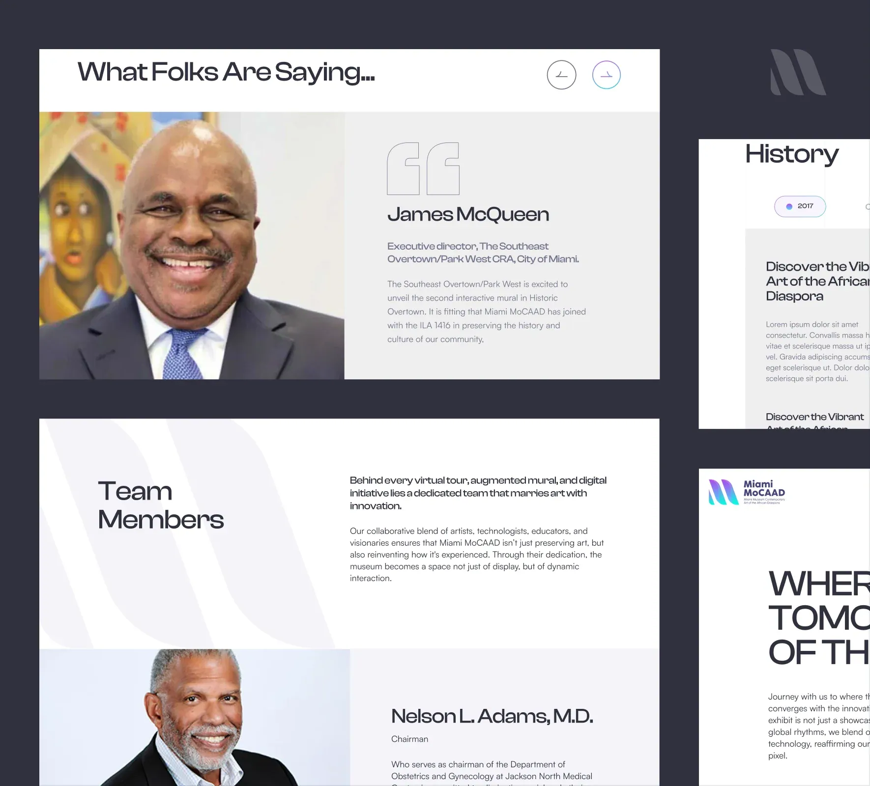 Miami MoCAAD website design and development by 5Four Digital, image 6 of 12