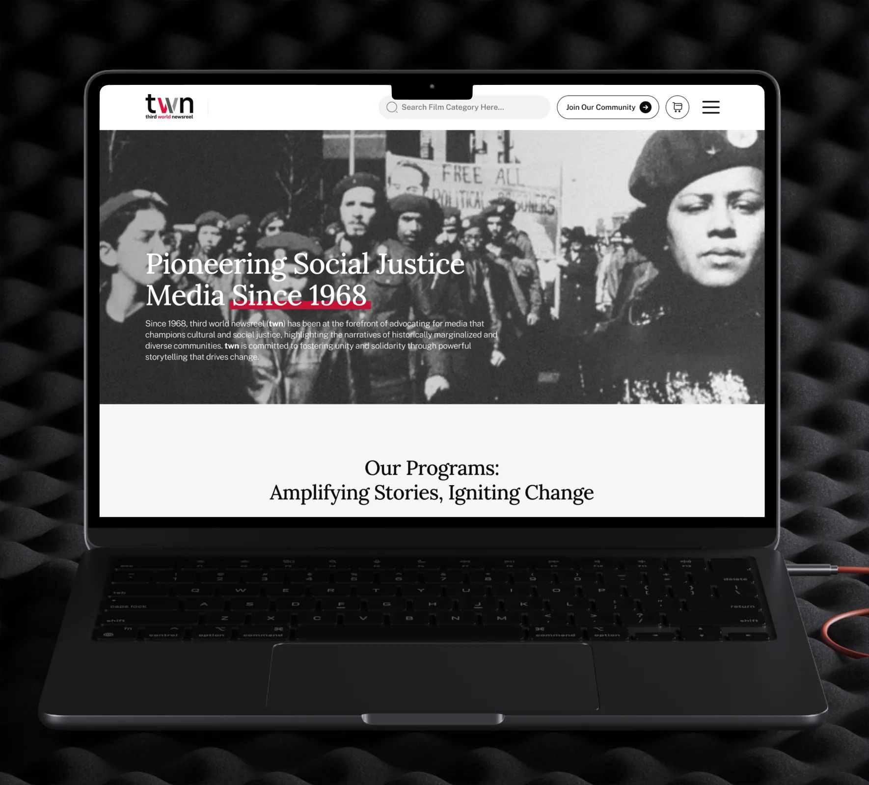 Third World Newsreel website design and development by 5Four Digital, image 1 of 12